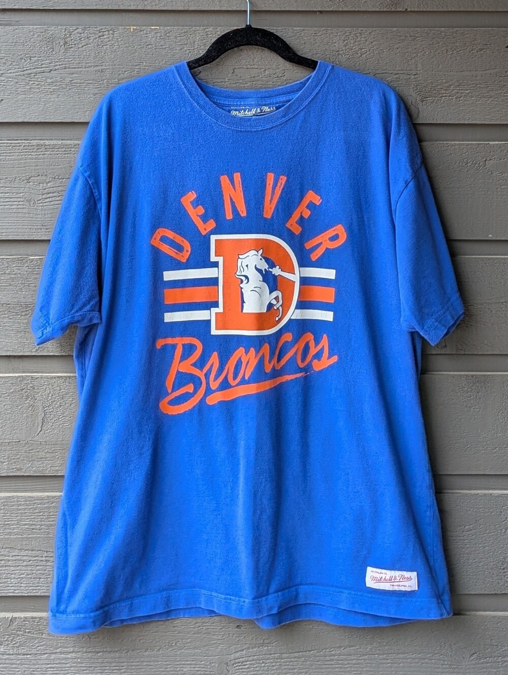Mitchell & Ness Denver Broncos Heavyweight Short Sleeve T-Shirt XXL 100% Cotton